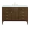 James Martin Vanities 48'' Vanity, Mid Century Walnut w/ 3 CM Arctic Fall Solid Surface Top 485-V48-WLT-3AF - alternate 1